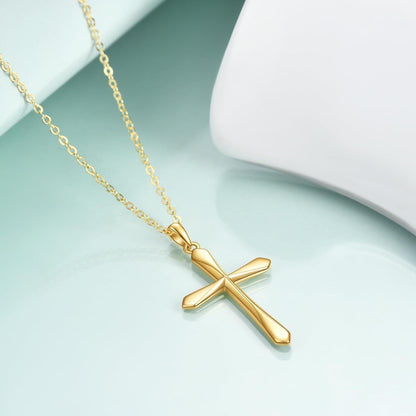 925 Sterling Silver Cross Pendant Necklace, Simple Cross Jewelry Gift for Women