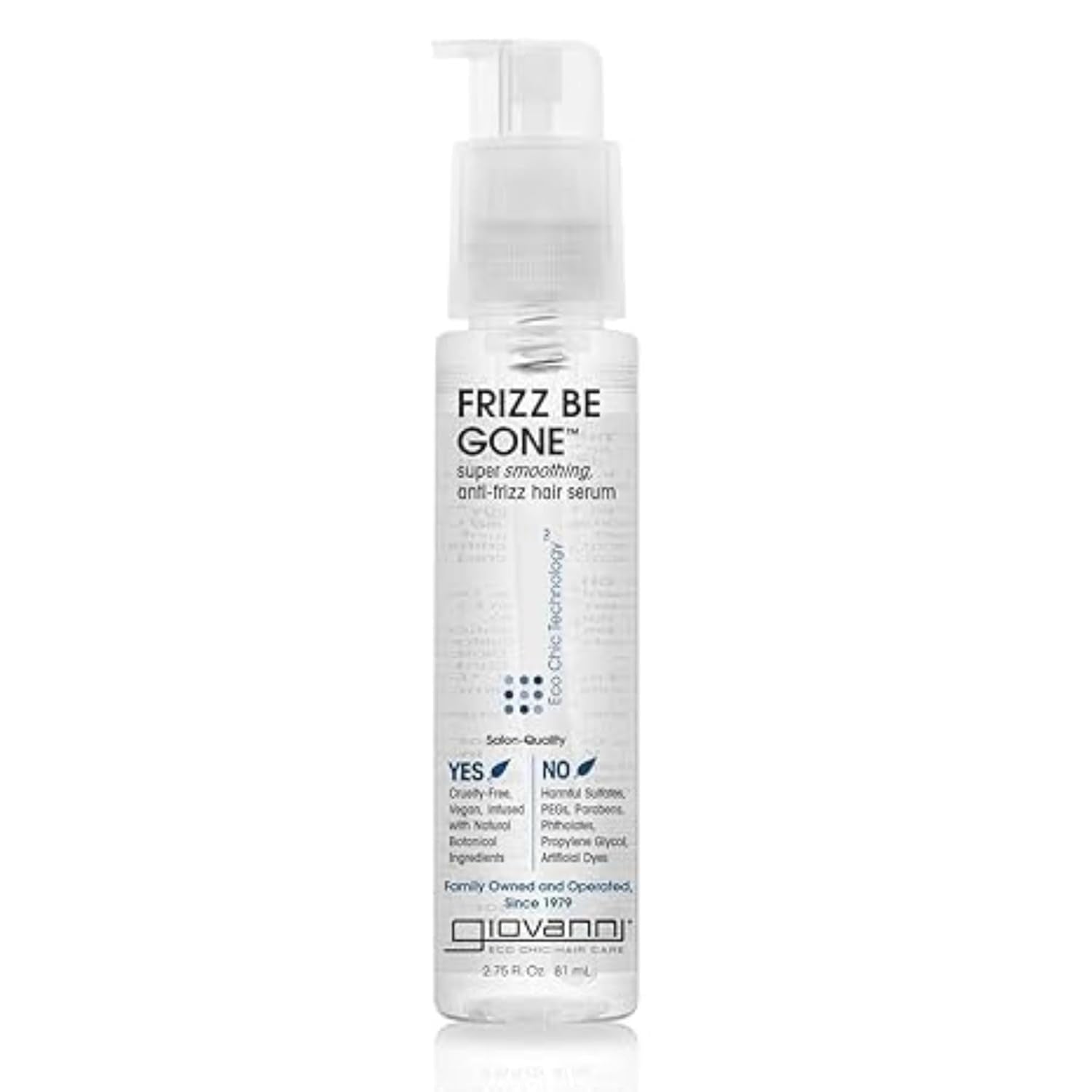 ECO CHIC Frizz Be Gone - Super Smoothing Anti-Frizz Hair Serum, Adds Shine, Seals in Color, Infused with Natural Botanical Ingredients, Salon Quality, No Parabens - 2.75 Fl Oz (1 Pack) - WORLD TIME VISITS