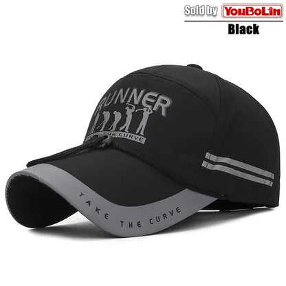 Extended Brim, Quick Drying Fabric, Reflective Strip and Windproof Rope, Outdoor Sport Baseball Cap. New Fashion Casual UV Proof Snapback Hats Suitable for Mountaineering and Fishing in Summer