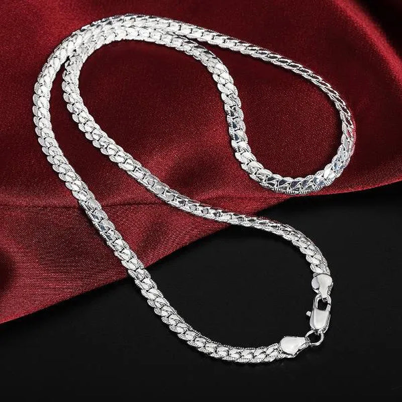 8/16/18/20/24Inch 18K Gold/925 Sterling Silver Luxury Brand Design Noble Necklace Chain for Woman Men Fashion Wedding Engagement Jewelry