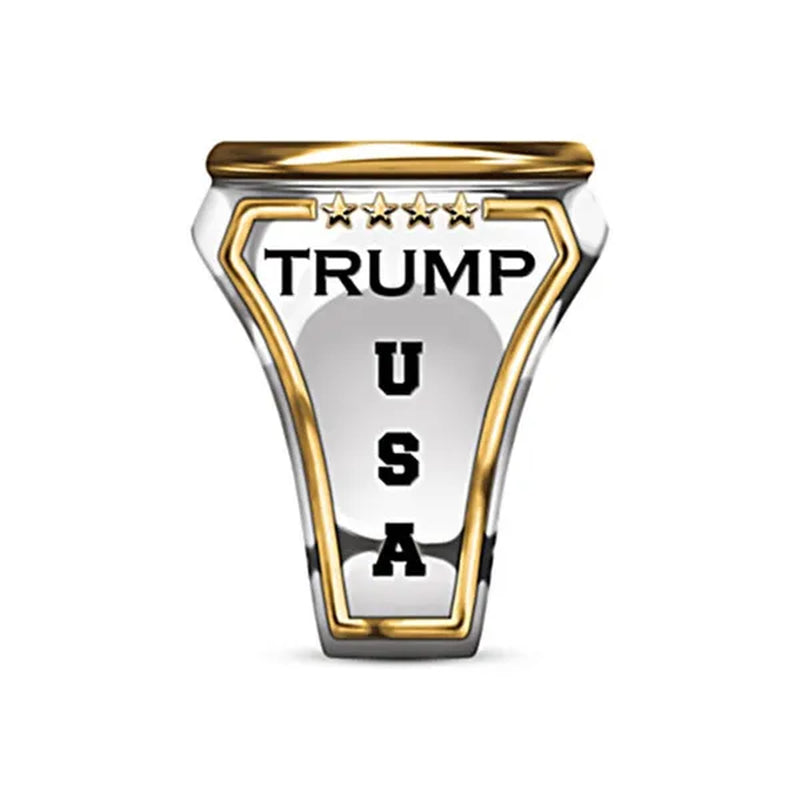 European and American Hot Selling Personality American President Trump Ring Two-Color European and American Punk Jewelry Men