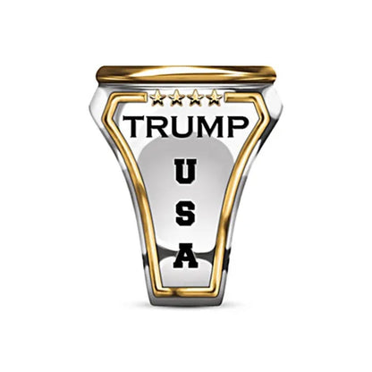 European and American Hot Selling Personality American President Trump Ring Two-Color European and American Punk Jewelry Men