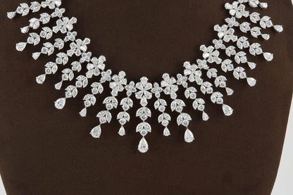 Magnificent 63 Carat Diamond Drop Necklace in Polished Platinum