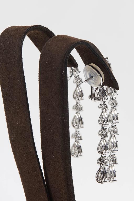 Diamond Scene 5.21ct Illusion Diamond 18k White Gold Dangle Earrings