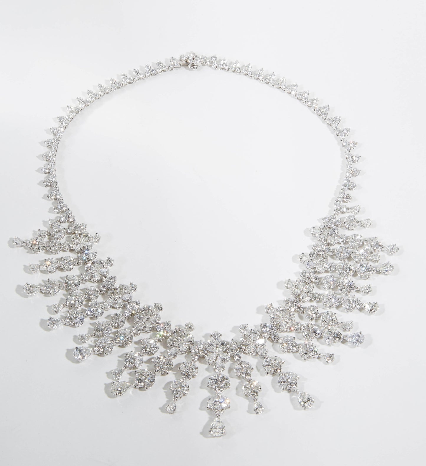 Magnificent 63 Carat Diamond Drop Necklace in Polished Platinum