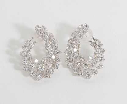 Diamond Scene 8.43ct Multi Shape Diamond Swirl Drop Earrings 18k Gold