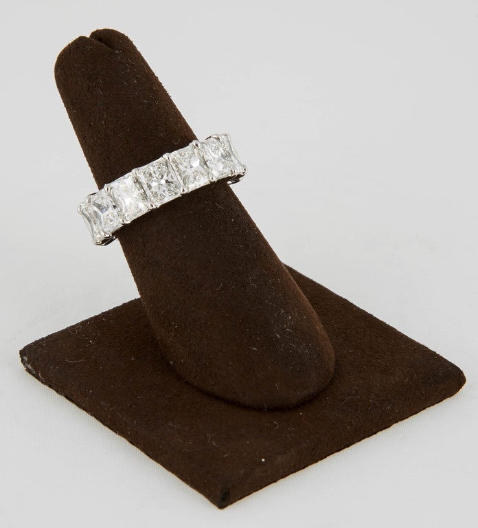 Radiant Cut Diamond Eternity Band Ring 12.34 Carat Platinum