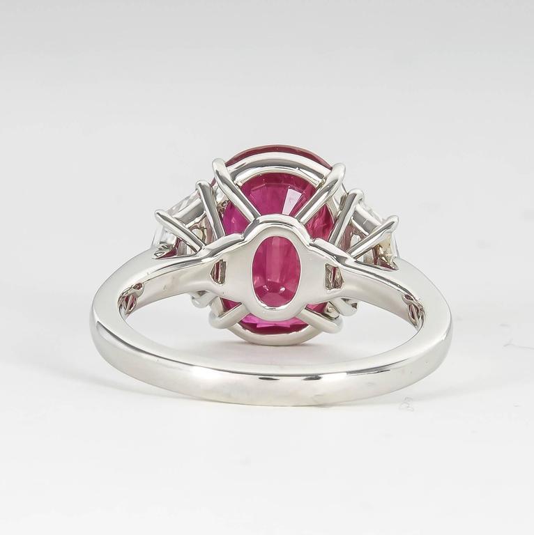 GIA Certified 5.33 Carat Ruby and Diamond Platinum Cocktail Ring