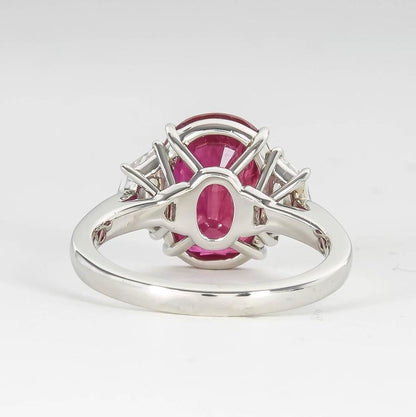 GIA Certified 5.33 Carat Ruby and Diamond Platinum Cocktail Ring