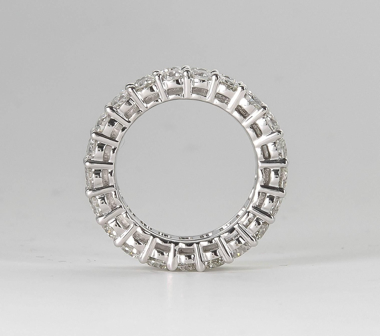 Wide 8.82ct Baguette and Round Diamond Gold Eternity Band Ring