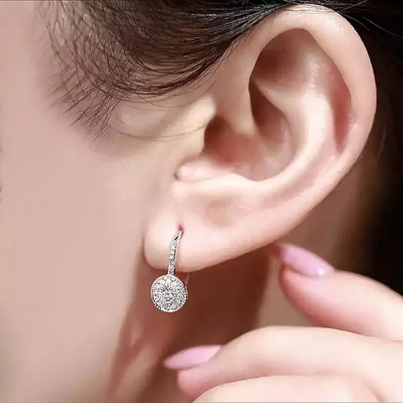 Trendy Micro Pave Diamond Drop Earring for Women Romantic Engagement Wedding Jewelry Lover Birthday Gift