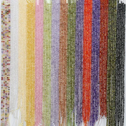 Multicolored 3X2Mm Shiny Faceted Natural Cubic Zirconia Stone Beads Abacus Tiny Beads Loose Spacer Beads for Jewelry Making DIY Slim Bracelet Women - WORLD TIME VISITS