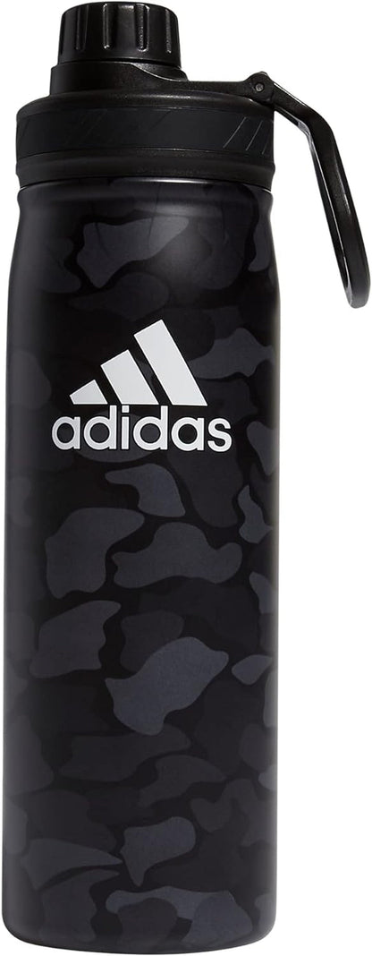 600 ML (20 Oz) Metal Water Bottle, Hot/Cold Double-Walled Insulated 18/8 Stainless Steel, Nomad Camo Grey-Carbon/White/Black, One Size