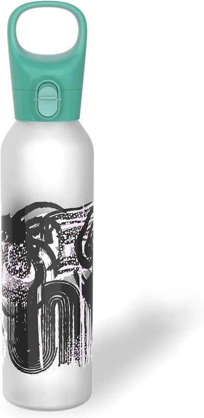 17.5-Oz Color Changing Glass Water Bottle with Silicone Coating, Leakproof and Textured Glass Reusable Water Bottle, Eco-Friendly, Bpa-Free Silicone Coating, Textural Art - WORLD TIME VISITS