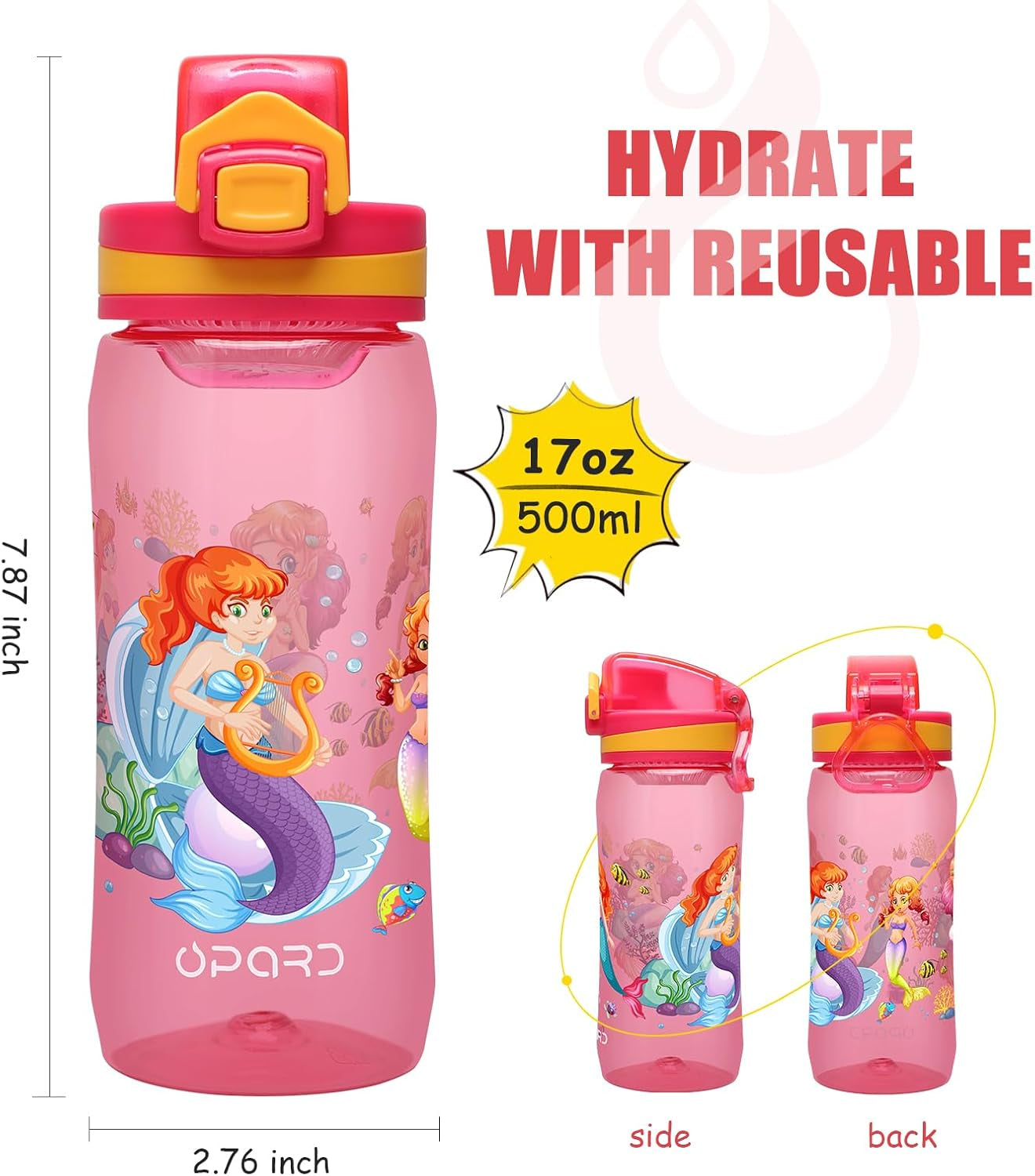 Sports Water Bottles 20 Oz BPA Free Leak Proof Tritan Plastic Bottle Flip Top - WORLD TIME VISITS