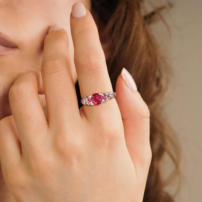 Celtic Knot Ring for Women 925 Sterling Silver 3-Stone Promise Ring Size 5-10