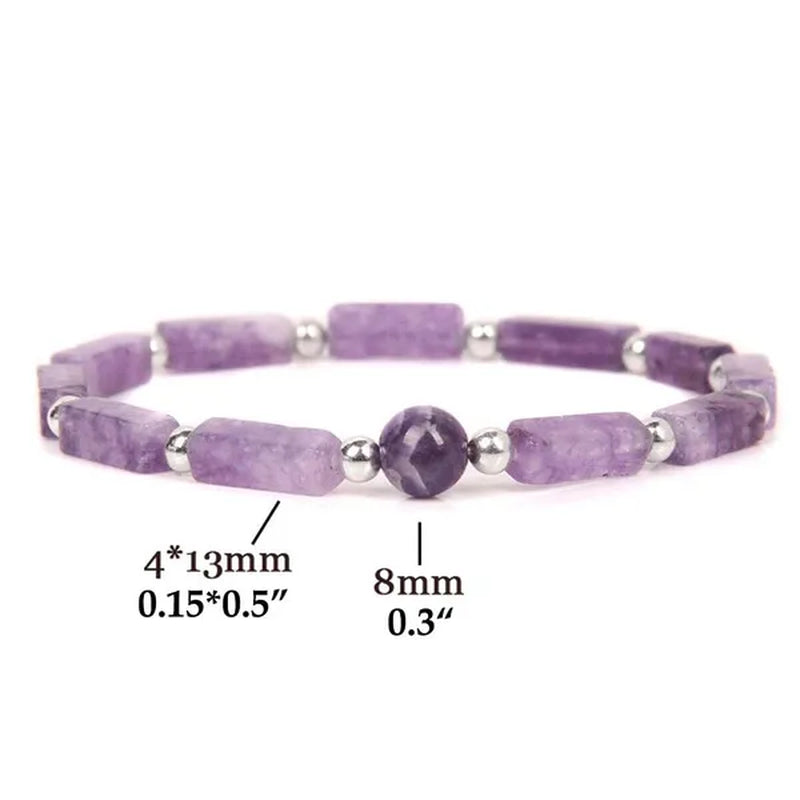 1Pcs Amethyst Bracelet for Women Girls Stone Energy Bracelet Healing Yoga Bracelet Fashion Jewelry Gift