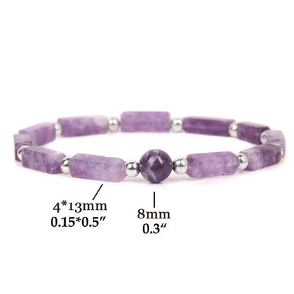1Pcs Amethyst Bracelet for Women Girls Stone Energy Bracelet Healing Yoga Bracelet Fashion Jewelry Gift