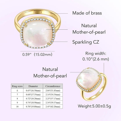 Gemstone Women'S Ring - Gemstone Women Ring, 0.47"/12Mm Birthstone Rings Jewelry for Valentine'S Day, Mother'S Day, Birthday Jewelry - WORLD TIME VISITS