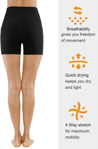Women'S High Waist Workout Shorts Breathable Dolphin Split Elastic Lounge Yoga Shorts