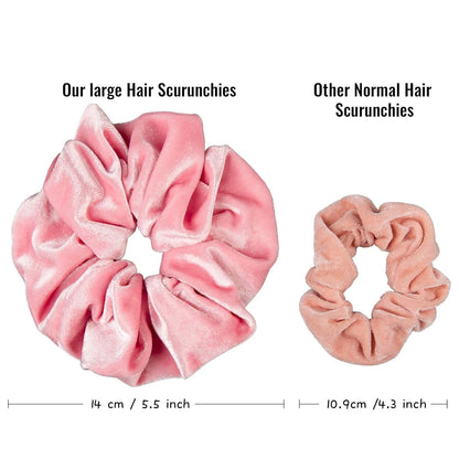 Blush Theme Hair Scrunchies Large Velvet Hair Bands Pink Soft Elastic Hair Ties Hair Accessories for Girls Women, 6 Pieces