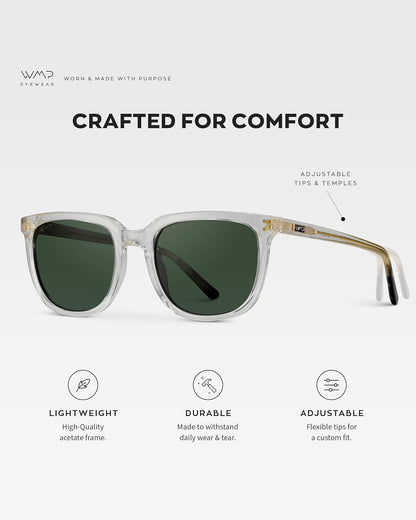 Polarized Classic Retro Flat Square Unisex Sunglasses