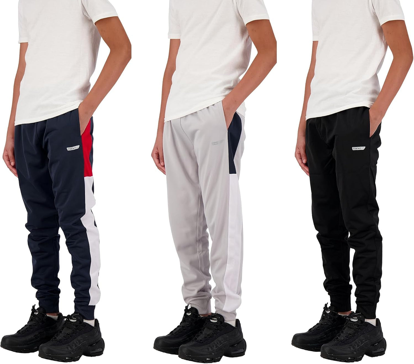Boys Sweatpants 3 Pack Jogger Pants for Boys in Fleece and Tricot