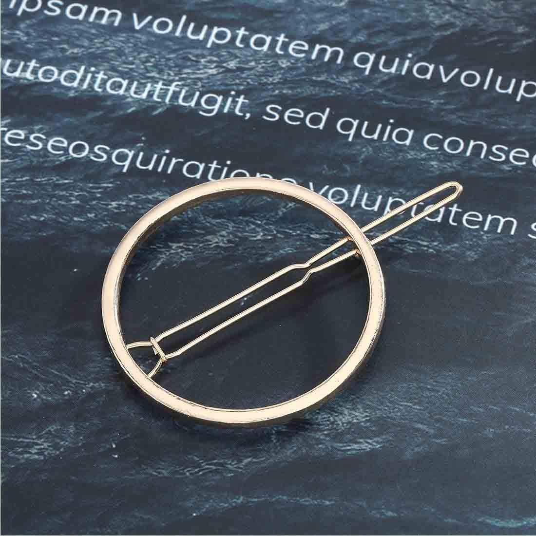 round Circle Hair Clip Gold Open Circle Hair Clip Minimal Hair Barrette Holder for Women and Girls (Gold)