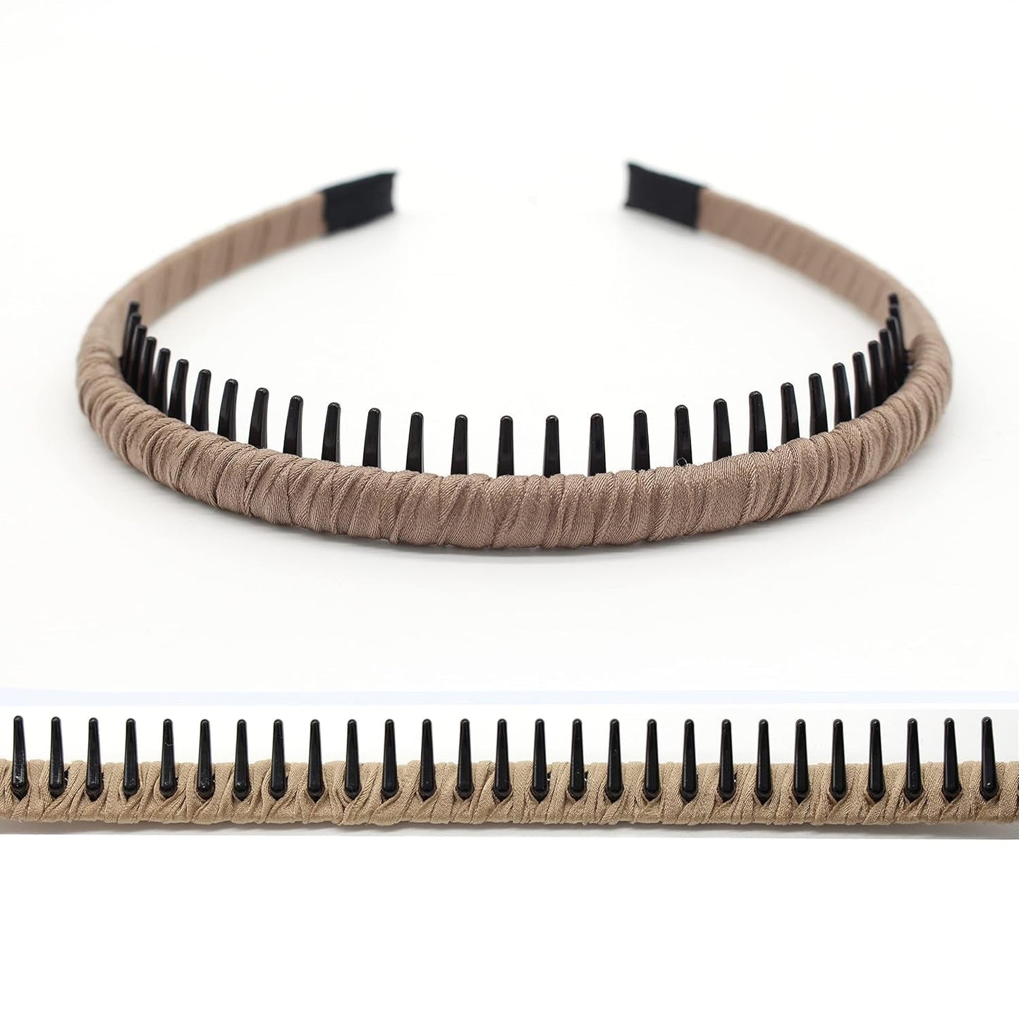 4Pcs Hairbands for Women, Non-Slip Zig Zag Headbands, Adjustable Teeth Comb Hair Hoop, Daily Use, Yoga, Spa, Parties, Resin Cotton Blend