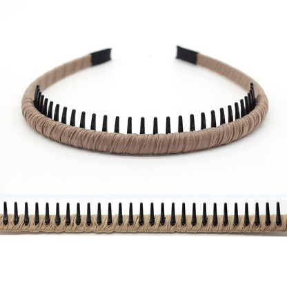 4Pcs Hairbands for Women, Non-Slip Zig Zag Headbands, Adjustable Teeth Comb Hair Hoop, Daily Use, Yoga, Spa, Parties, Resin Cotton Blend