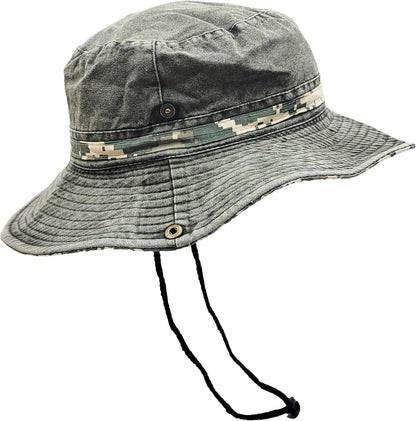 Outdoor Boonie Sun Hat for Hiking, Camping, Fishing, Operator Floppy Military Camo Summer Cap for Men or Women
