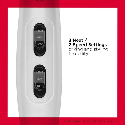 Volume Booster, Hair Dryer with Curl Enhancing Diffuser | Increase Volume, Decrease Frizz and Damage, Fast Drying, 1875 Watts (White)