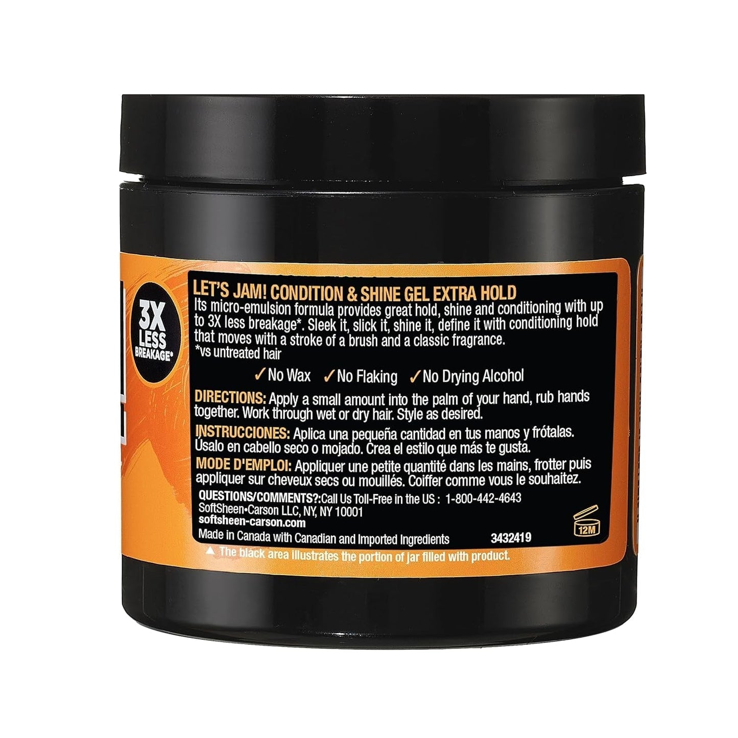 Let'S Jam! Shining and Conditioning Hair Gel by Dark and Lovely, Extra Hold, All Hair Types, Styling Gel Great for Braiding, Twisting & Smooth Edges, Extra Hold, 4.4 Oz