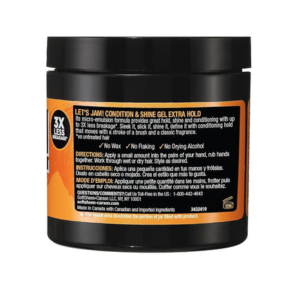 Let'S Jam! Shining and Conditioning Hair Gel by Dark and Lovely, Extra Hold, All Hair Types, Styling Gel Great for Braiding, Twisting & Smooth Edges, Extra Hold, 4.4 Oz