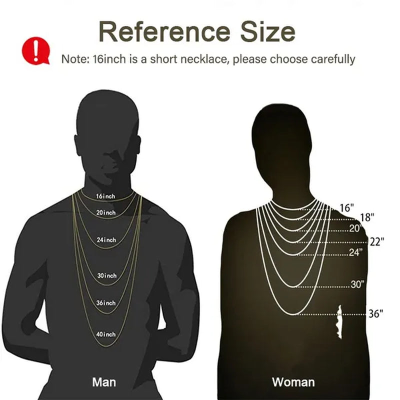 7PCS Mix 18K Gold 925 Sterling Silver Men's Link Necklace Women's Chain Jewelry Link Necklace Set Chains+Lobster Clasps 925 Tag 1/3/5/7PCS