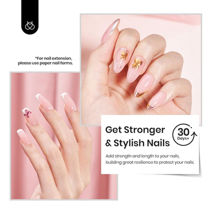 Beetles Builder Gel, Hema Free Jelly Pink Builder Nail Gel for Nails, Nail Strengthener Building Extension Gel in a Bottle 7 in 1 Nails Thickening & Repair