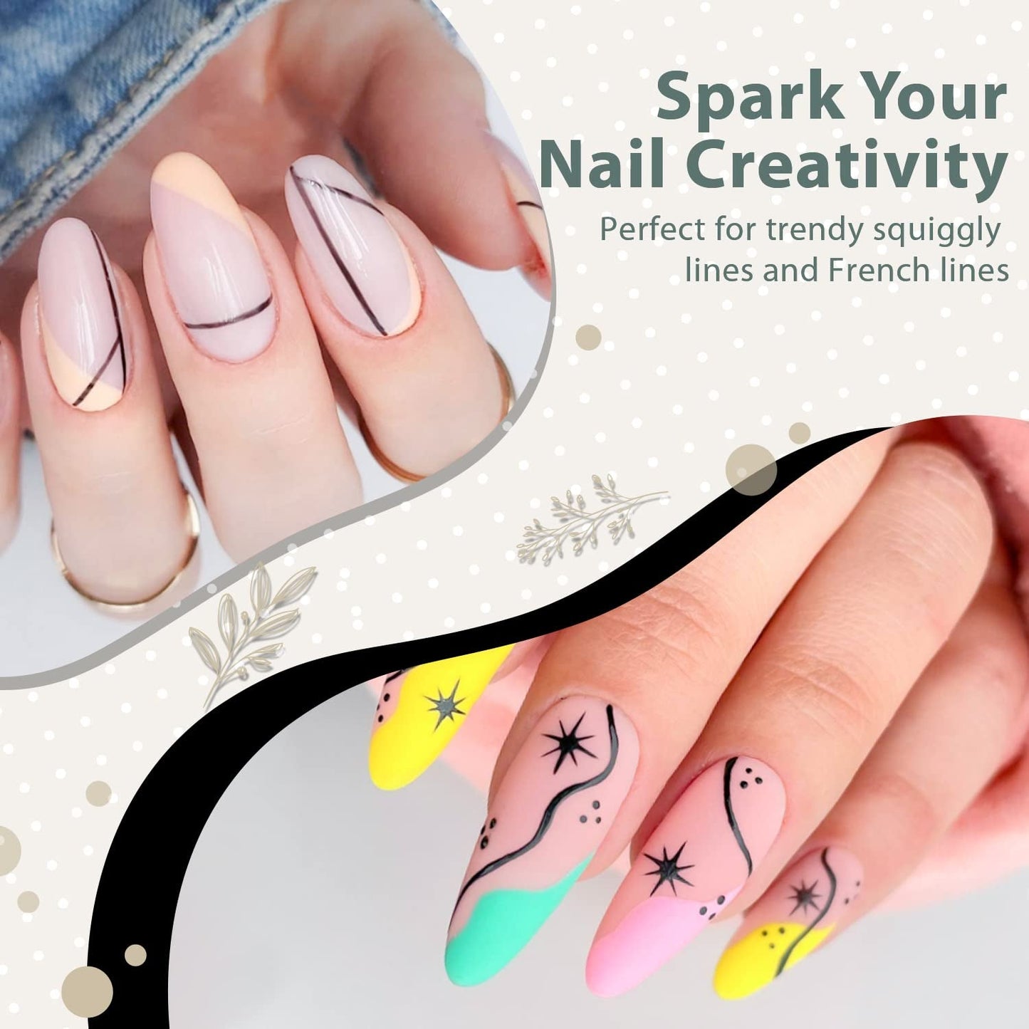 Gel Polish Liner Gel Nail Art - 1 Pcs 8Ml Classical Black Color Gel Nail Art Paint for Nails Built Thin Line Nail Art Brush in Gel Pens Soak off Home French Manicure Home Salon DIY