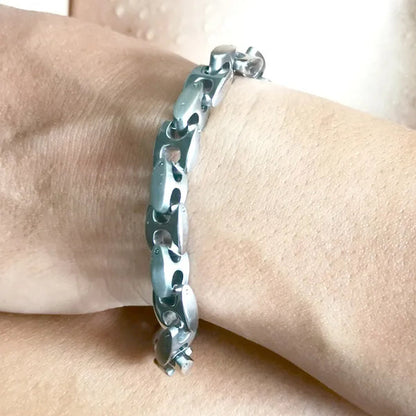 Men'S Bangle 316L Stainless Steel Silver Solid Large Chunky Curb Cuban Link Chain Bracelet Gifts for Men Boys 9Mm 8.5 Inch Heavy