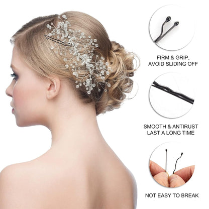 Bobby Pins, 400PCS Hair Black Bobby Pins for Women, 2025 Women Hair Pins, Bun Pins for Thick Hair Thin Hair and All Hair Types, Hair Pins with Case, 1.97 Inch