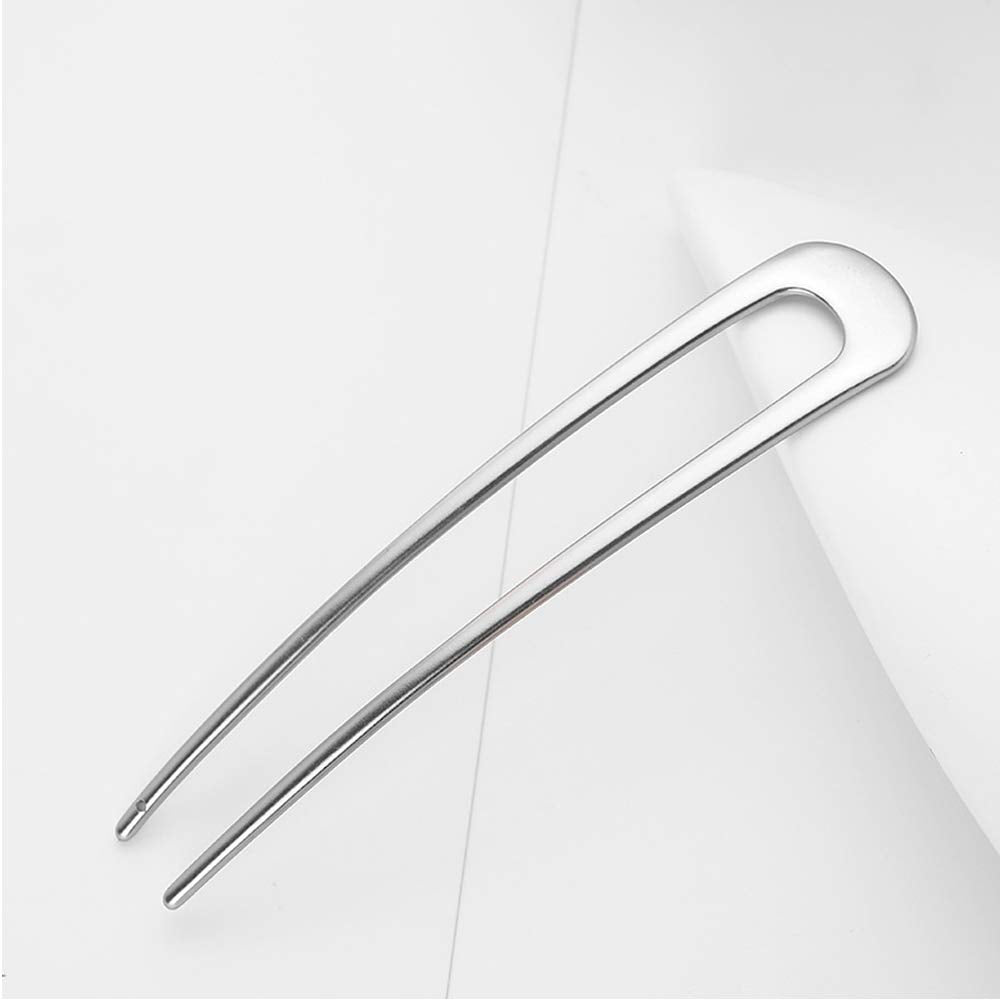 [2 Pack]  U-Shape Hairpins, Bride Hair Accessories Hair Pins Clip Vintage Hair Stick,Hairstyle Chignon for Women Girls-Silver