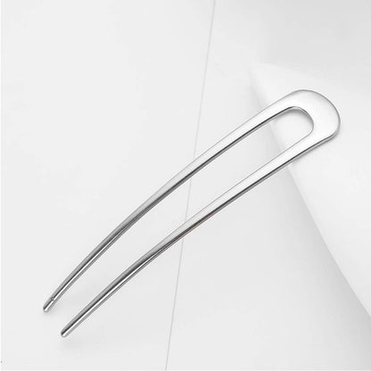 [2 Pack]  U-Shape Hairpins, Bride Hair Accessories Hair Pins Clip Vintage Hair Stick,Hairstyle Chignon for Women Girls-Silver