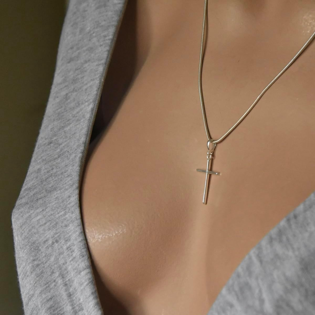 Cross Sterling Silver 925 Pendant Minimalistic Religious Unisex Jewelry
