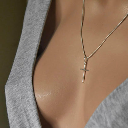 Cross Sterling Silver 925 Pendant Minimalistic Religious Unisex Jewelry