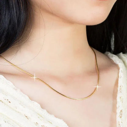 Fashion 925 Sterling Silver Italian Crafted 2MM Golden Snake Chain Necklace Minimalist DIY Chain Accessories
