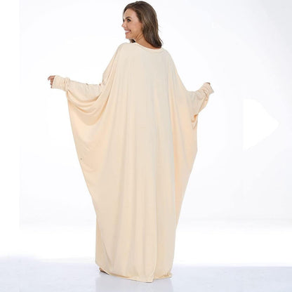 Women Soft Muslim Prayer Dress Abaya Islamic Ramadan Full of Elasticity Garment Dubai Robe