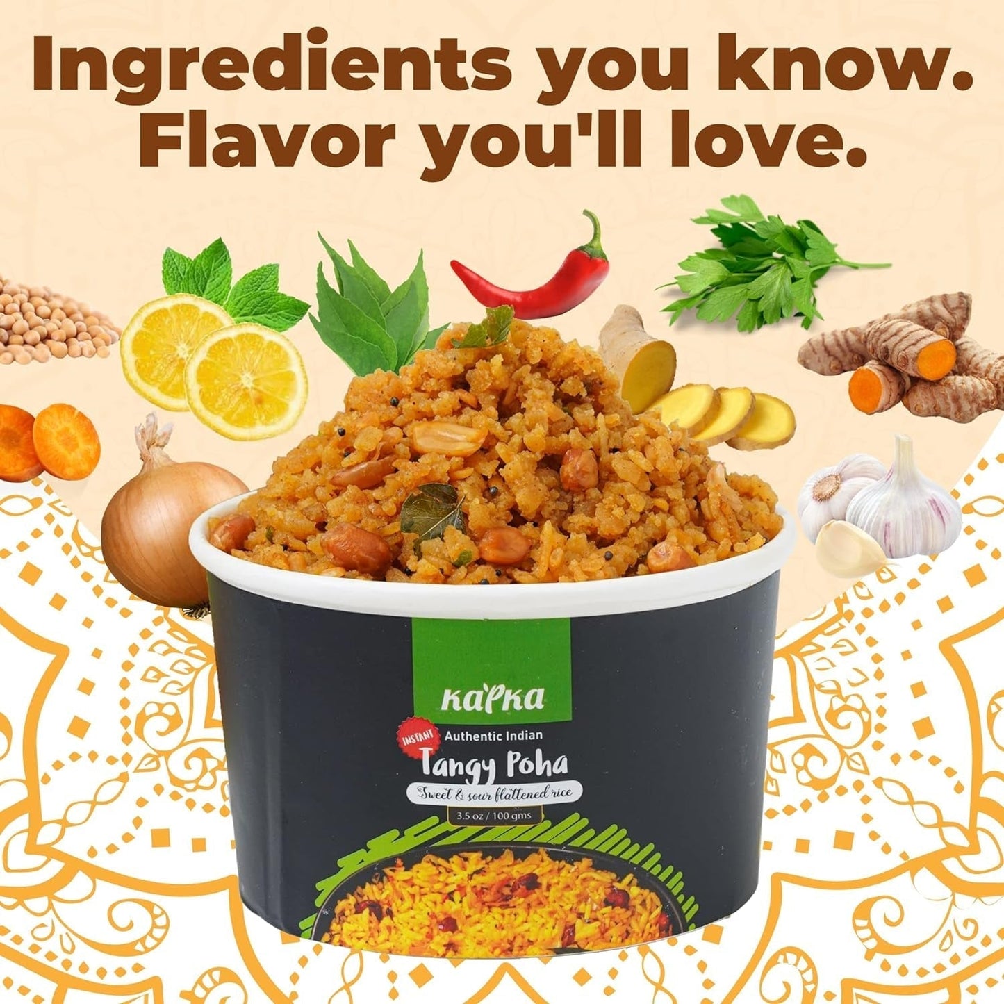 Assorted Variety Cups of Indian Food - 5 Pack - Ready to Eat Authentic Premade Vegan Meals - Just Add Water - Regional Flavor, Non-Gmo, No Additives - 3.5Oz/100G Each - WORLD TIME VISITS