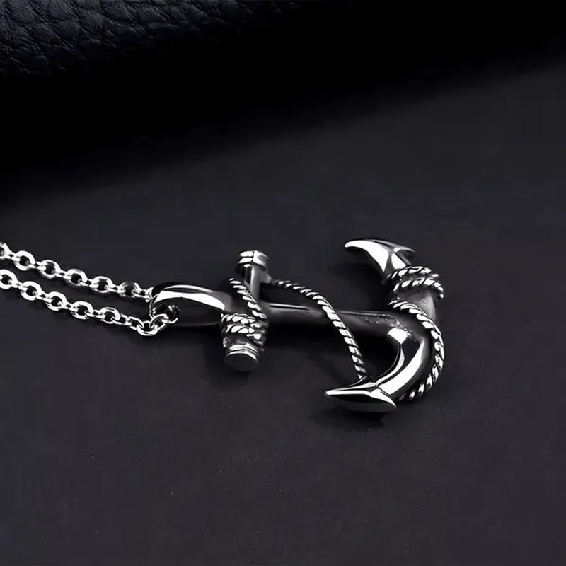 Tone Anchor Pendant Necklace Silver Plated Infinity Jewelry Anchor Men Fashion Design Simple Anchor