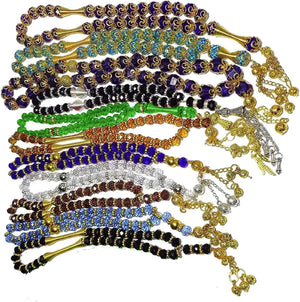 Lot 10 Crystal Tasbeeh Sebha Tasbih Sibha Subha Rosary Masbaha Muslim Islamic Islam Worry Bead Prayer Beads 33 Handmade Salah Salat Namaz Allah Muhammad Zikr Dhikr Thikr Random Assortment