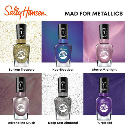 Miracle Gel™, Adrenaline Crush, Long Lasting, Gel-Like Formula, No UV Lamp Needed, Grey Glitter Nail Polish