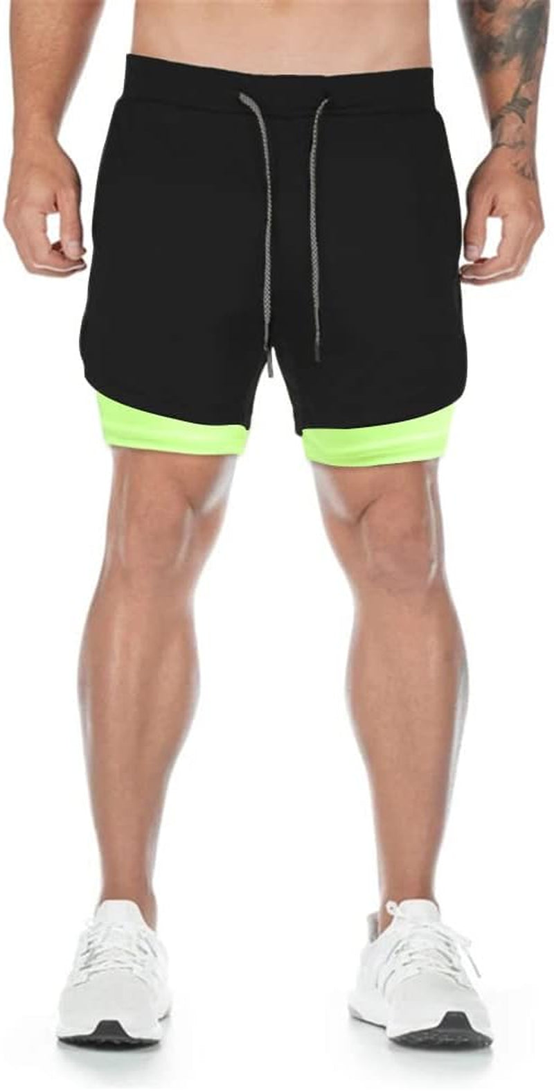 Mens Running Shorts，Workout Running Shorts for Men，2-In-1 Stealth Shorts，7-Inch Gym Yoga Outdoor Sports Shorts